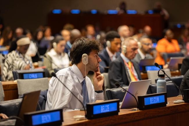 Delegates listen
