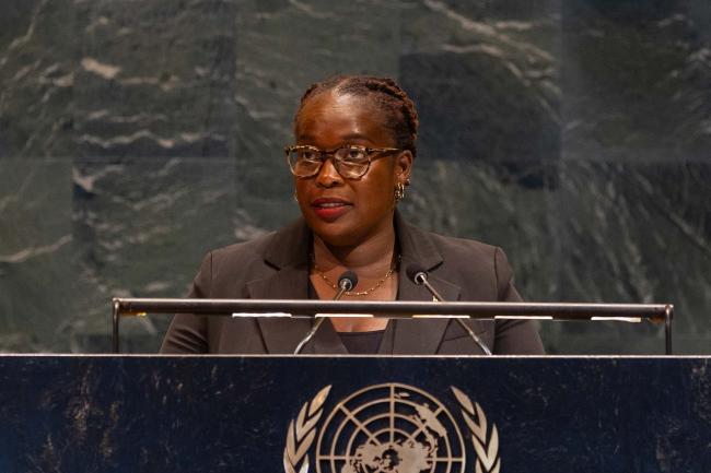 Joyelle Clarke, Minister of Sustainable Development, Environment and Climate Action and Constituency Empowerment, Saint Kitts and Nevis, on behalf of the Caribbean Community (CARICOM)