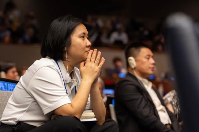 Delegates listen to the discussion on the importance of resourcing civil society