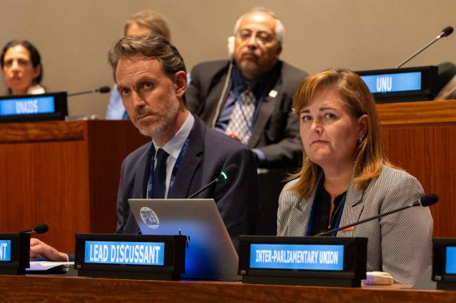 Dino Corell, International Labou Organization (ILO), and Amanda Rives, Senior Director, Together 2030 Stakeholder Group
