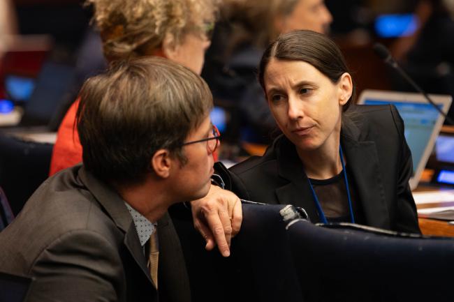 Delegates consult