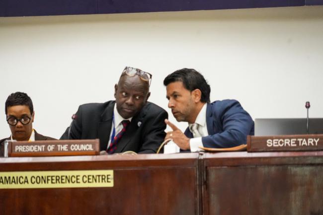 ISA-30 Council President Duncan Muhumuza Laki, Uganda and Marcelino Miranda, ISA Secretariat