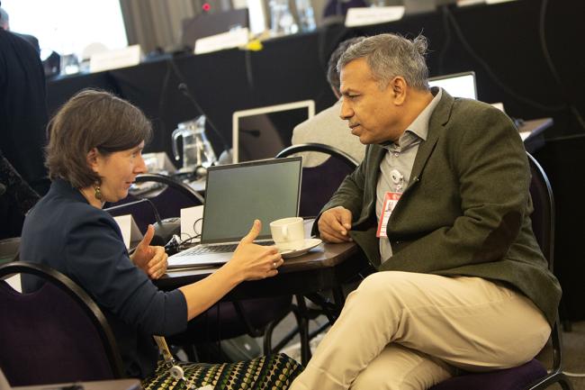 Isabelle Fragnière, Europe and Working Group Co-Chair Sunil Archak- ITPGRFA_OEWG14 - 9Jul2025