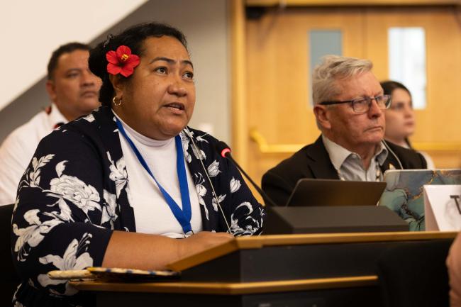 Pepetua Latasi, Tuvalu, on behalf of the Pacific Small Island Developing States (PSIDS)