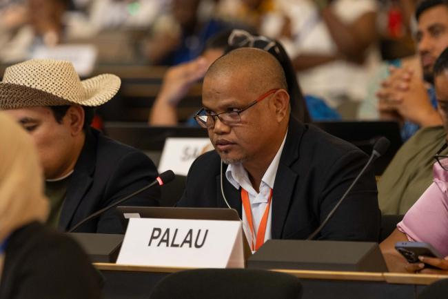 Steven Victor, Minister of Agriculture, Fisheries and Environment, Palau, on behalf of the Alliance of Small Island Developing States (AOSIS)