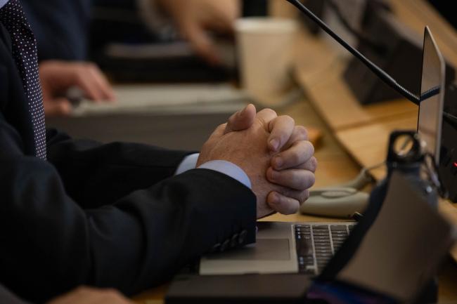 Hands on desk