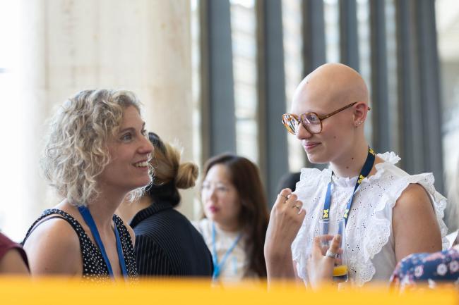 Women network during the event