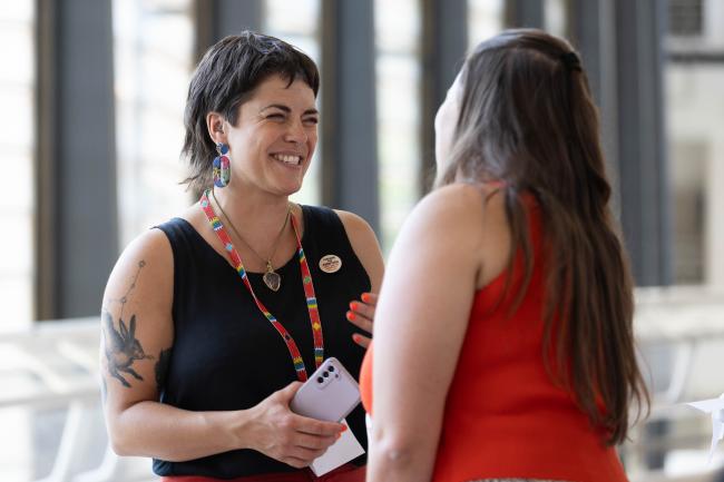 Women network during the event
