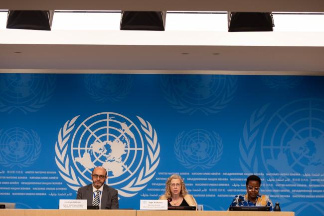 INC Chair Luis Vayas, Ecuador, and Inger Anderson, Executive Director, UNEP, hold a press conference after the stocktaking plenary to update media on the state of play of the negotiations