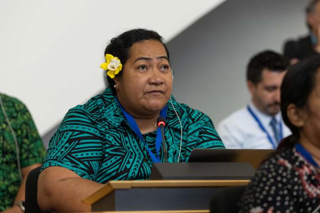 Pepetua Latasi, Tuvalu, on behalf of the Pacific Small Island Developing States (PSIDS)