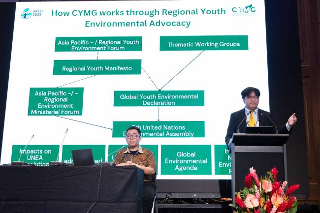 Steven Setiawan and Hino Samuel Jose, CYMG, conduct a capacity building exercise to explain the work of CYMG