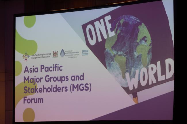 The Asia-Pacific Major Groups and Stakeholders Forum takes place throughout the day