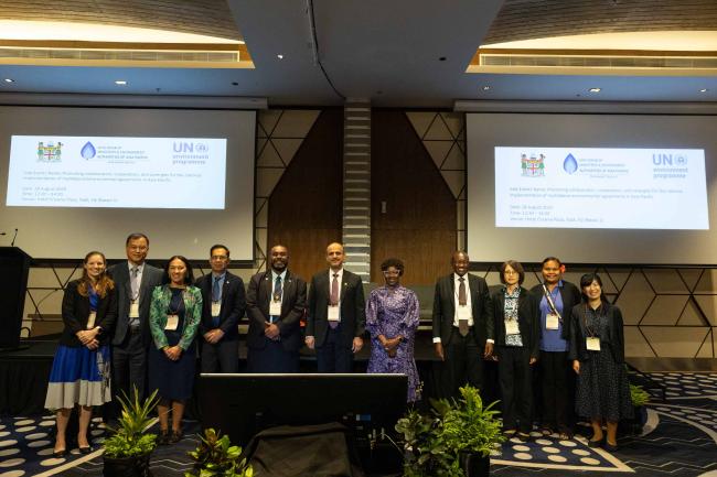 High-level dignitaries attend the side event on "Promoting collaboration, cooperation, and synergies for the national implementation of multilateral environmental agreements in Asia-Pacific"