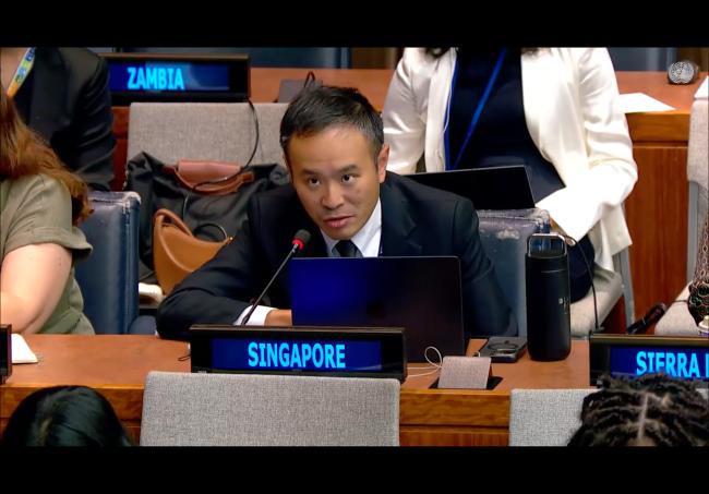 Nathaniel Khng, Singapore, speaking for the Alliance of Small Island States (AOSIS)