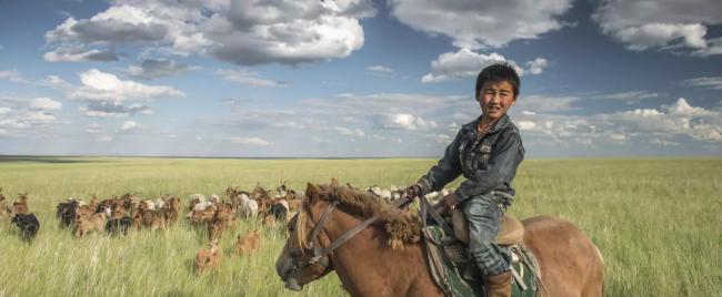 Kid riding a horse