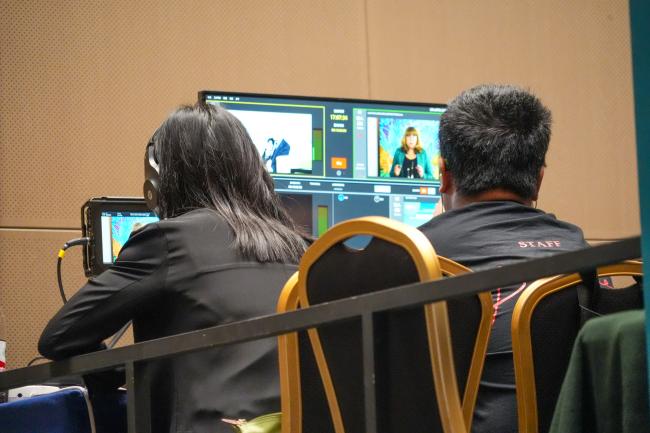 Media Pool working on the streaming of Monday's Panel Discussion