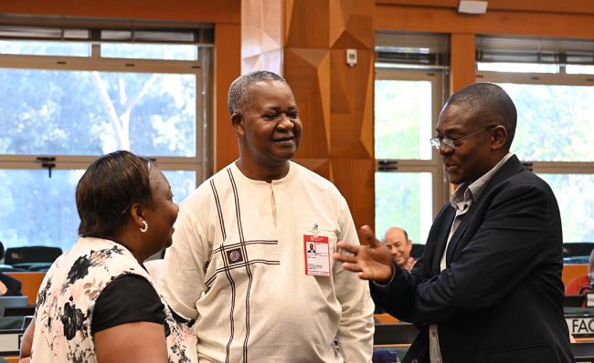 POPRC members Nosiku Munyinda (Zambia), Bondi Gevauo (Sierra Leone), and John Mumbo (Kenya) -POPRC21- 30Sep2025