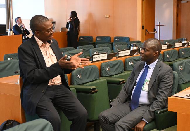 POPRC member John Mumbo, Kenya, and GMP Coordination Group Co-Chair Vincent Madadi, Kenya- POPRC21- 2 Oct 2025