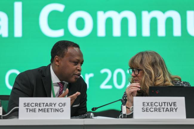SB8j 1 Secretary Olivier Rukundo, and CBD Executive Secretary Astrid Schomaker
