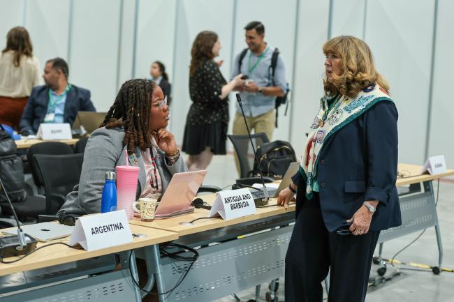 Nneka Nicholas, Antigua and Barbuda, and CBD Executive Secretary Astrid Schomaker