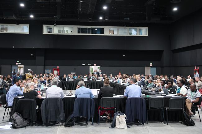 View of the room during the contact group on the global review of collective progress in the implementation of the GBF