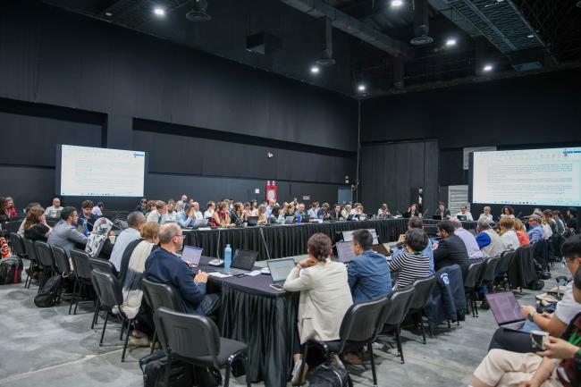 View of the room during the contact group on the global review of collective progress in the implementation of the GBF