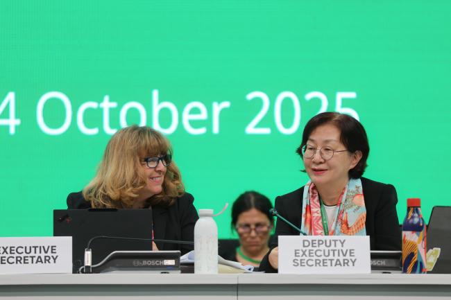 CBD Executive Secretary Astrid Schomaker, with CBD Deputy Executive Secretary Jihyun Lee