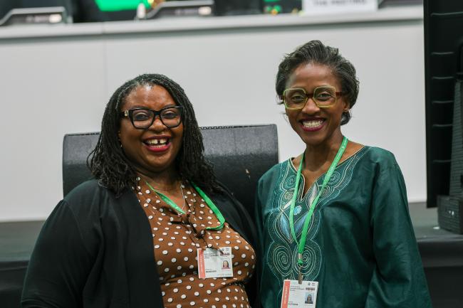 Wadzanayi Goredema-Mandivenyi, CBD Secretariat, and SBSTTA 27 Secretary Sakhile Silitshena