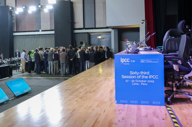 The morning plenary session was suspended as delegates continued negotiations in huddles. 