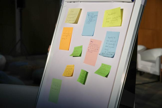 Board with notes 