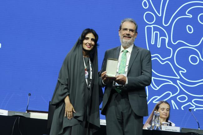 Razan Al Mubarak, President, IUCN, and Simon Stuart, Synchronicity Earth 