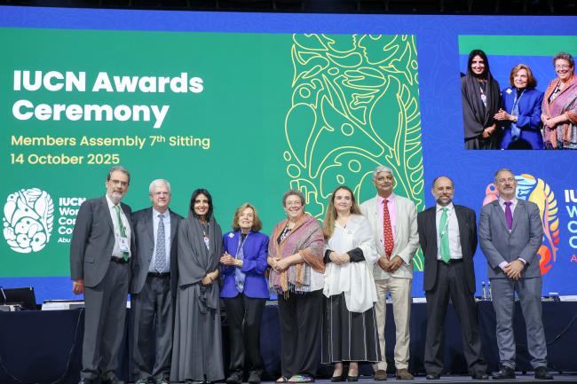 IUCN Conservation Award winners gather for a group photo with members of the IUCN Coucil. 