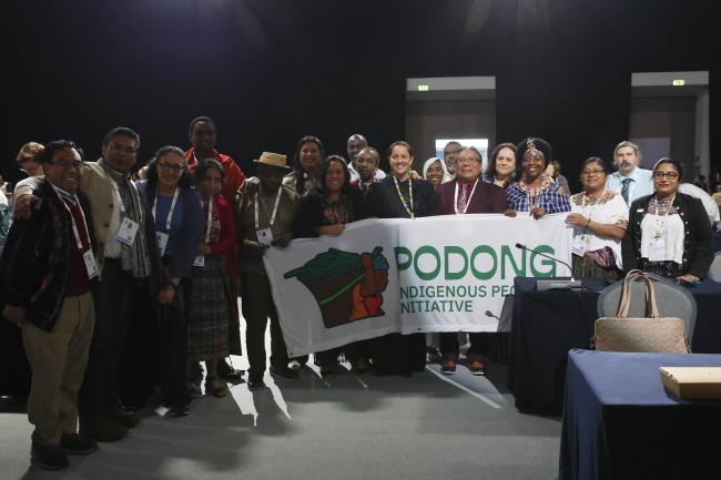 Participants celebrate the election of the new IUCN Council. 