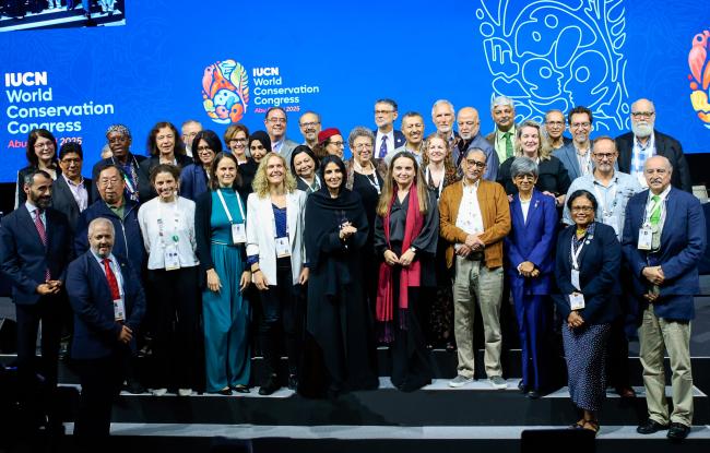 Newly elected and outgoing IUCN Council members 