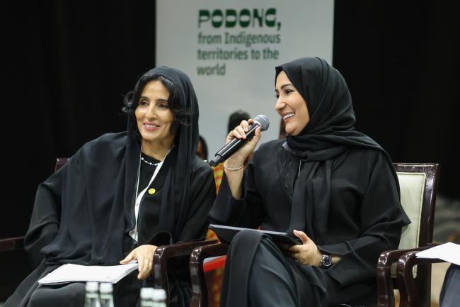 IUCN President Razan Khalifa Al Mubarak, and Shaikha Salem Al Dhaheri, Secretary General of the Environment Agency - Abu Dhabi, UAE