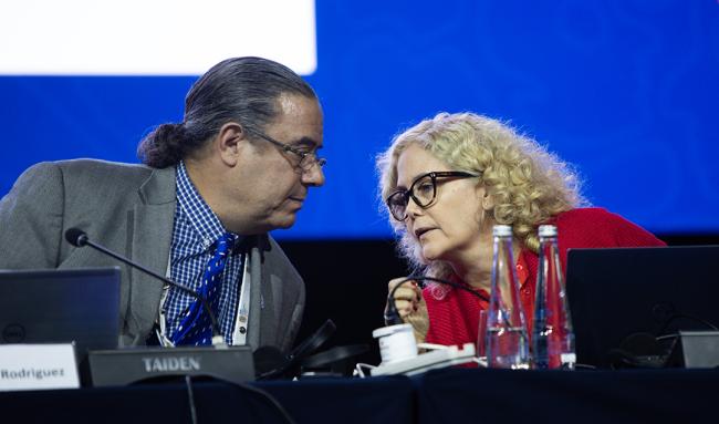 Joan Paul Rodriguez, IUCN Species Survival Commission, and and Sonia Peña Moreno,  Director, International Policy Centre at the IUCN - IUCN-World Conservation Congress 2025- 132Oct2025