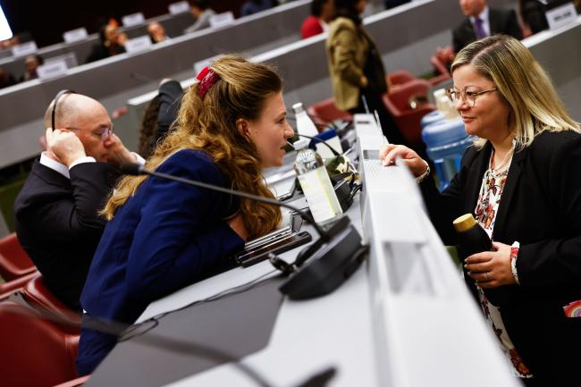 Claudia Dumitru, Romania chats to delegates from the Netherlands_MinamataCOP6_05Nov25_photo.jpg