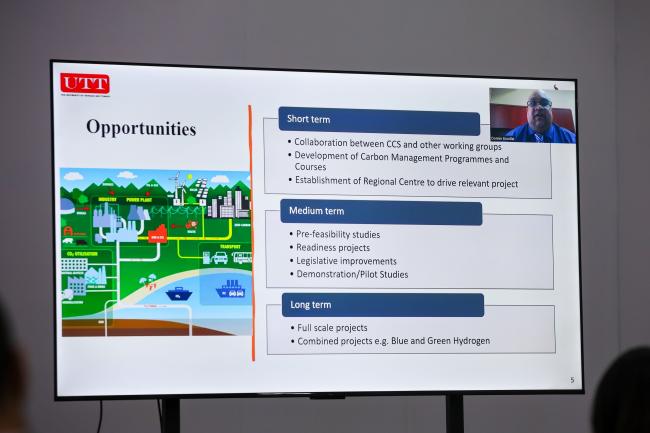 Donnie Boodlal, UTT, addressed the event via a video presentation. 