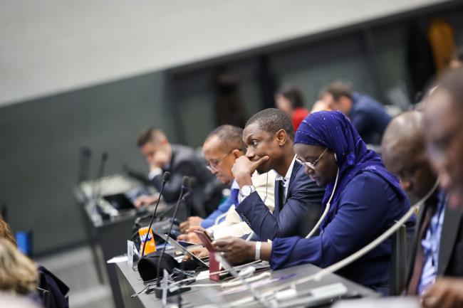 Delegates listen to the presentations 