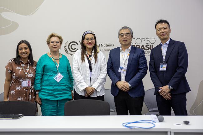Panelists pose for a family picture - Guatemala-NbS-BioCarbon - COP30 - 13 Nov 2025