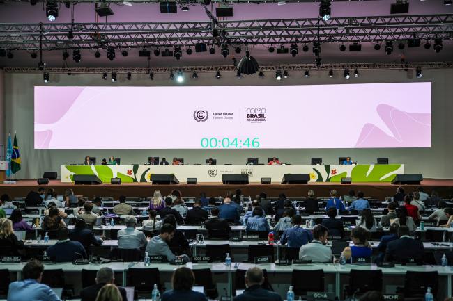 View of the dais during the plenary