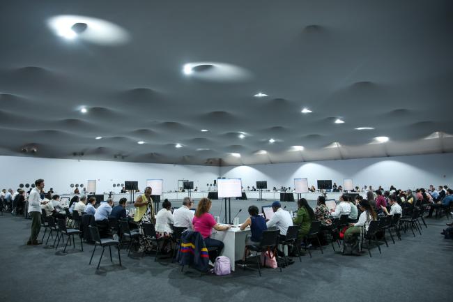 View of the room during informal consultations on the loss and damage fund