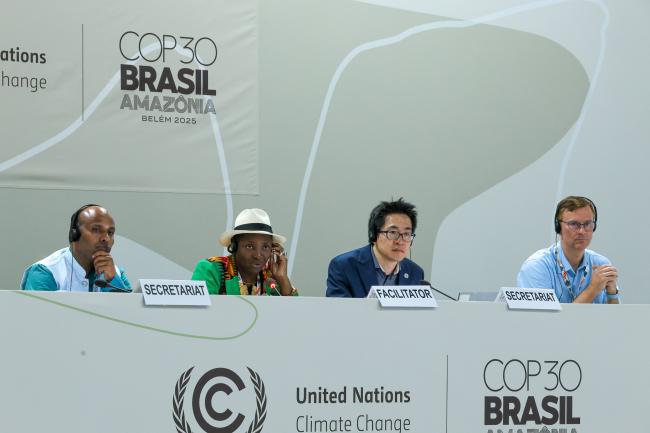 From L-R: Perumal Arumugam, UNFCCC Secretariat; Abzeita Djigma, Burkina Faso; Kenjiro Suzuki, UNFCCC Secretariat; and Frank Rauch, UNFCCC Secretariat