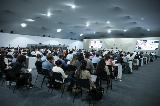 View of the room during informal consultations on the Paris Agreement Article 6.4 mechanism