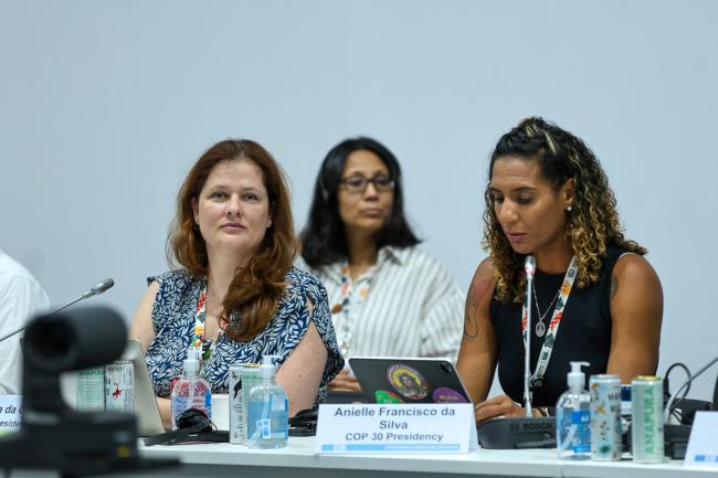 Alexandra da Costa, COP 30 Presidency, and Anielle Francisco da Silva, Minister of Racial Equality, Brazil