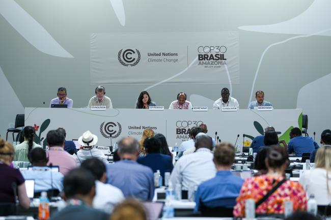 View of the dais during informal consultations on matters relating to the clean development mechanism