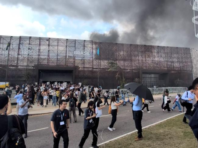 A fire erupted at the venue
