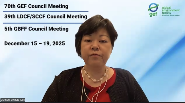 Chizuru Aoki, Manager, Multilateral Environmental Agreements and Funds Division, GEF - GEF70 - 18Dec