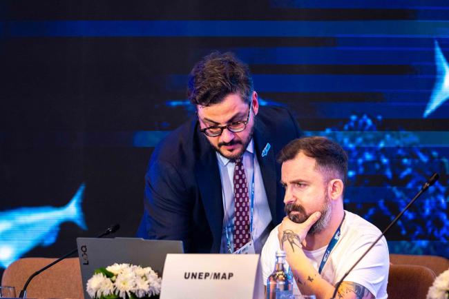 Christos Ioakeimidis and Andreas Tsiamitros, UNEP-MAP - Barcelona Convention Secretariat - BARC_COP24_5dec2025-photo