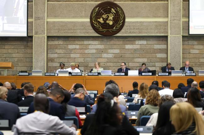 View of the dais during the plenary 